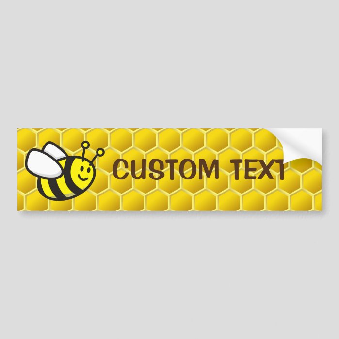 Honeybee Cartoon Bumper Sticker Honeybee Cartoon Bumper Sticker