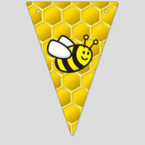 Honeybee Cartoon Bunting Flags