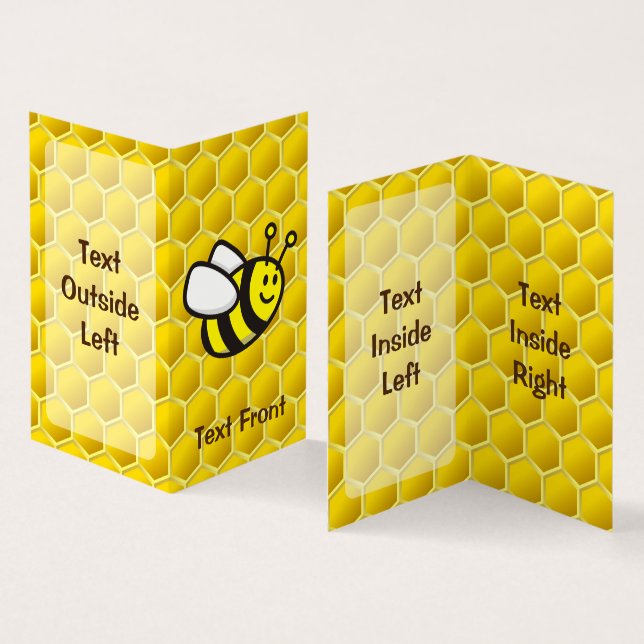 Honeybee Cartoon Business Card (Inside and Outside)
