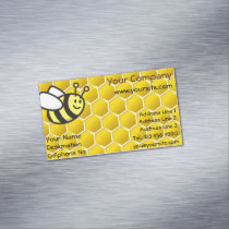 Honeybee Cartoon Business Card Magnet
