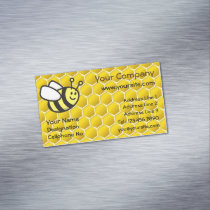 Honeybee Cartoon Business Card Magnet