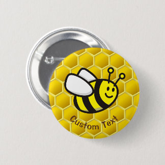 Honeybee Cartoon Button
