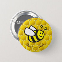 Honeybee Cartoon Button