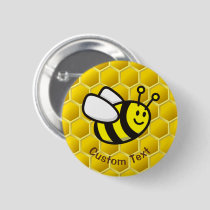 Honeybee Cartoon Button