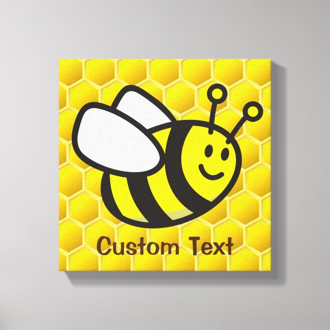 Honeybee Cartoon Canvas Print (Front)