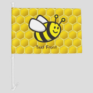 Honeybee Cartoon Car Flag