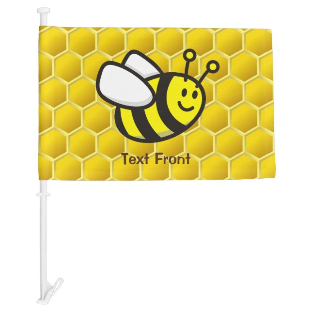 Honeybee Cartoon Car Flag (Front)