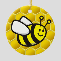Honeybee cartoon ceramic ornament