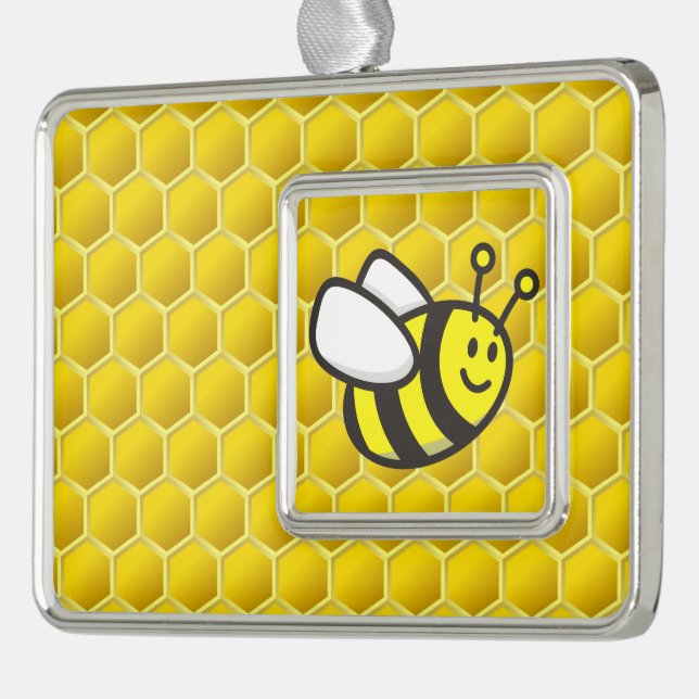 Honeybee Cartoon Christmas Ornament (Left)