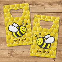 Honeybee Cartoon Credit Card Bottle Opener