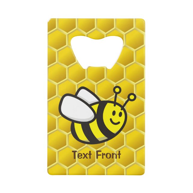 Honeybee Cartoon Credit Card Bottle Opener (Front)