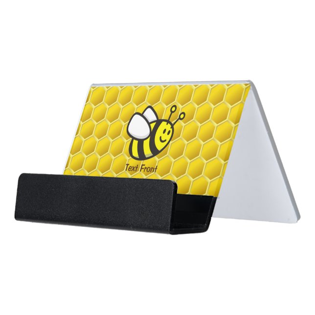 Honeybee Cartoon Desk Business Card Holder (Angled Front)