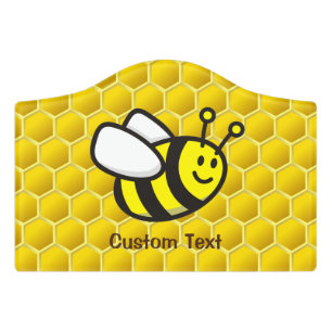 Honeybee Cartoon Door Sign