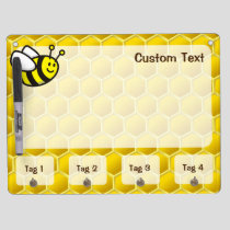 Honeybee Cartoon Dry Erase Board With Keychain Holder