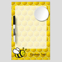 Honeybee Cartoon Dry Erase Board With Mirror