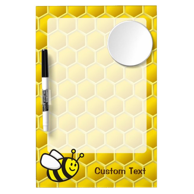 Honeybee Cartoon Dry Erase Board With Mirror (Front)