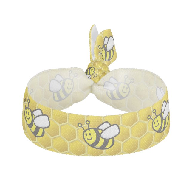 Honeybee Cartoon Elastic Hair Tie (Front)