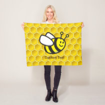 Honeybee Cartoon Fleece Blanket