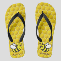 Honeybee cartoon flip flops