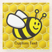 Honeybee Cartoon Glass Coaster