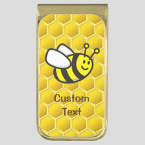 Honeybee Cartoon Gold Finish Money Clip