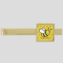 Honeybee Cartoon Gold Finish Tie Bar