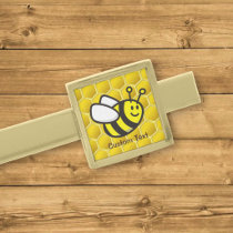 Honeybee Cartoon Gold Finish Tie Bar