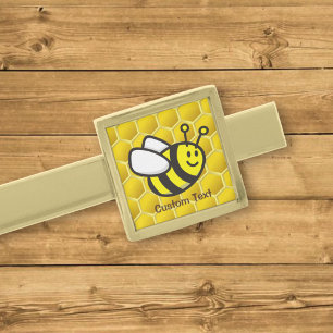 Honeybee Cartoon Gold Finish Tie Bar