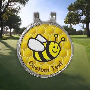 Honeybee Cartoon Golf Hat Clip by fractal_gr at Zazzle
