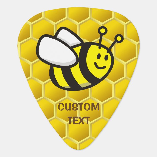 Honeybee Cartoon Guitar Pick (Front)
