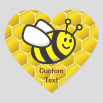Honeybee Cartoon Heart Sticker