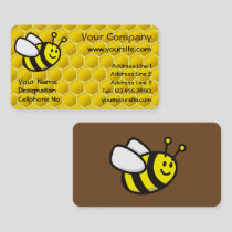 Honeybee Cartoon Horizontal Business Card