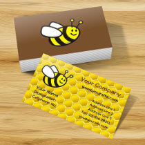 Honeybee Cartoon Horizontal Business Card