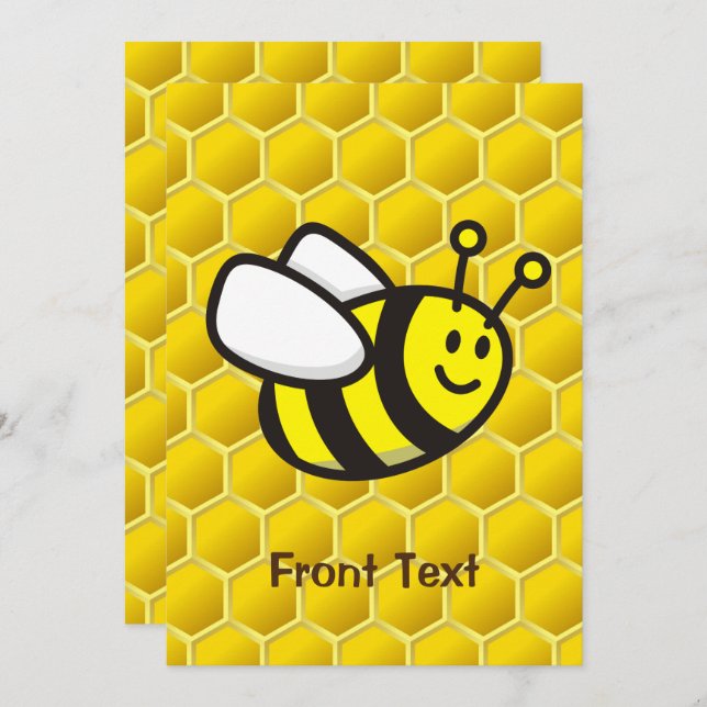 Honeybee Cartoon Invitation (Front/Back)