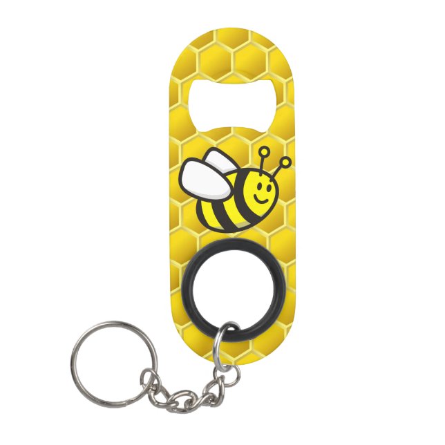 Honeybee Cartoon Keychain Bottle Opener (Front)