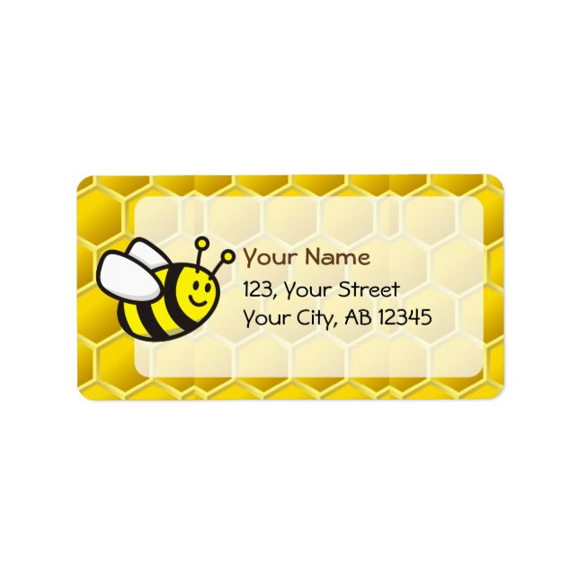 Honeybee Cartoon Label (Front)