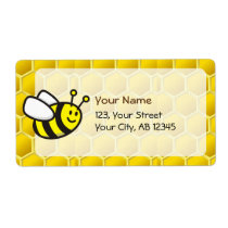 Honeybee Cartoon Label