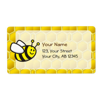 Honeybee Cartoon Label