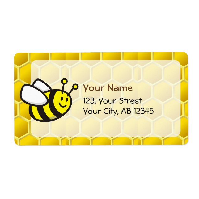 Honeybee Cartoon Label (Front)