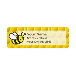 Honeybee Cartoon Label