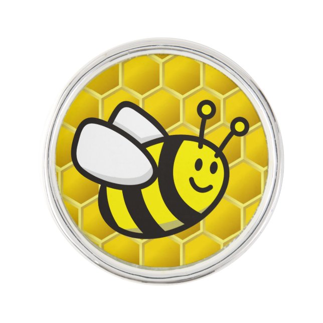 Honeybee Cartoon Lapel Pin (Front)