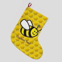 Honeybee Cartoon Large Christmas Stocking