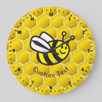Honeybee cartoon large clock