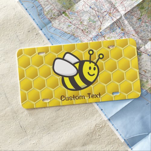 Honeybee Cartoon License Plate