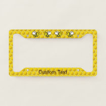 Honeybee Cartoon License Plate Frame