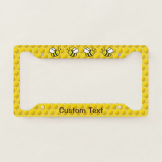 Honeybee Cartoon License Plate Frame