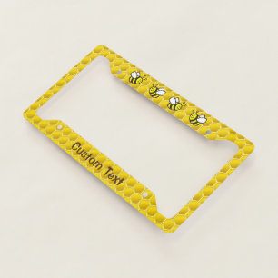 Honeybee Cartoon License Plate Frame