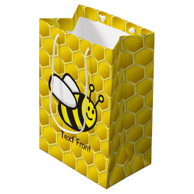 Honeybee Cartoon Medium Gift Bag (Front Angled)