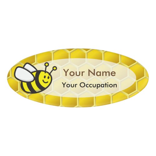 Honeybee Cartoon Name Tag