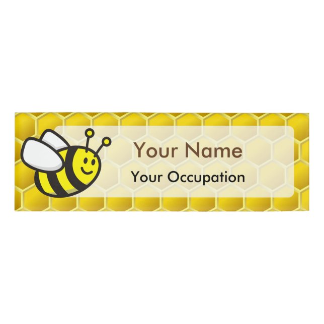 Honeybee Cartoon Name Tag (Front)